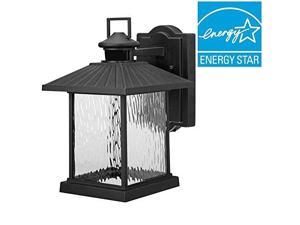 hampton bay 1000 001 784 lumsden wallmount outdoor black led motion sensor lantern, see picture