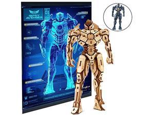 incredibuilds pacific rim uprising gipsy avenger poster and 3d wood model kit  build, paint and collect your own wooden model  great for kids and adults, 12+  6 1/2" h