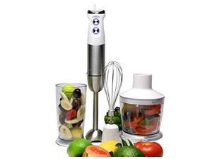 Ovente Multi Purpose Immersion Hand Blender Set 500 Watts with 6 Speeds Control and 3 Premium Attachments including BPA-Free Food Processor, Egg Whisk, and Mixing Beaker, White (HS685W) Ovente Multi Purpose Immersion Hand Blender Set 500 Watts with 6 Speeds Control and 3 Premium Attachments including BPA-Free Food Processor, Egg Whisk, and Mixing Beaker, White (HS685W)