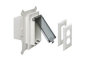 arlington dbvs1c1 low profile in box recessed outlet box wall plate kit for new vinyl siding construction, vertical, 1gang, clear arlington dbvs1c1 low profile in box recessed outlet box wall plate kit for new vinyl siding construction, vertical, 1gang, clear