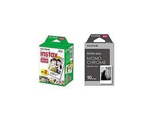 Fujifilm Instax Mini Instant Film Monochrome 3-Pack Bundle Set 10 x 3 = 30 # 337556 for Mini 90 8 70 7s 50s 25 300 Camera SP-1 Printer Mono Chrome 
