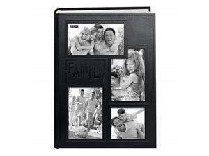 pioneer collage frame embossed family sewn leatherette cover 300 pocket photo album, black pioneer collage frame embossed family sewn leatherette cover 300 pocket photo album, black