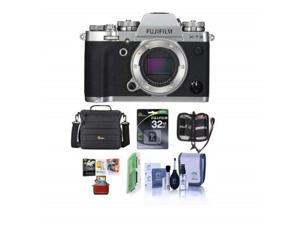 fujifilm xt3 mirrorless camera body, silver bundle with 32gb sdhc u3 card, camera case, cleaning kit, memory wallet, card reader, mac software package fujifilm xt3 mirrorless camera body, silver bundle with 32gb sdhc u3 card, camera case, cleaning kit, memory wallet, card reader, mac software package