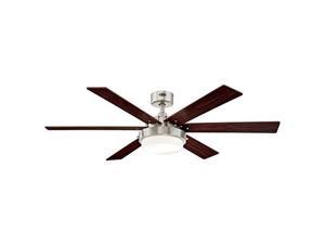 westinghouse lighting 7205100 alloy ii 52inch brushed nickel indoor ceiling fan, led light kit with opal frosted glass,
