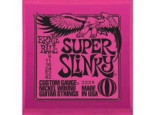 ernie ball 2223 super slinky string set 9  42 electric guitar strings  3 pack with picks