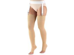truform 2030 mmhg compression stockings for men and women, thigh high length, open toe, beige, small 2030 mmhg truform 2030 mmhg compression stockings for men and women, thigh high length, open toe, beige, small 2030 mmhg