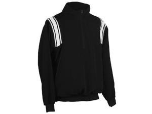 Black/White, Large Adams USA Smitty Umpire 1/2 Zip Long Sleeve Pullover Jacket 