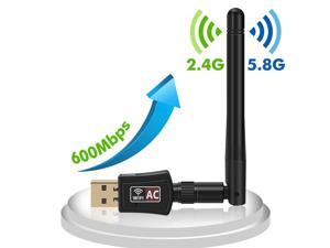 AC 600M Faster Wireless WIFI USB adapter Dual Band  Wireless USB Dongle Antenna Network Adapter for Tablet Laptop Destop PC