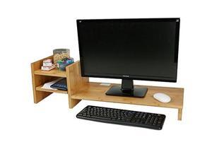 mind reader bmdeskbrn monitor stand riser organizer, 2 tier storage, desktop, monitor, laptop, eco friendly bamboo, brown mind reader bmdeskbrn monitor stand riser organizer, 2 tier storage, desktop, monitor, laptop, eco friendly bamboo, brown