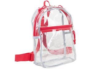 eastsport 100% transparent clear mini backpack 10.5 by 8 by 3 inches with adjustable straps, clear/red eastsport 100% transparent clear mini backpack 10.5 by 8 by 3 inches with adjustable straps, clear/red