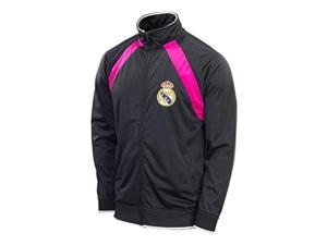 real madrid jacket track soccer adult sizes soccer football official merchandise black, xl