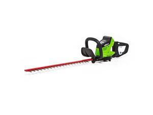 greenworks ht40l00 brushless cordless hedge trimmer, 24" battery not included, black/green