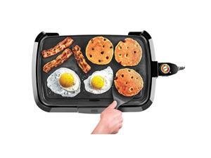 chefman electric griddle, fully immersible and dishwasher safe features, adjustable temperature control allows for versatile cooking and removable slideout drip tray for easy cleaning  rj23sm