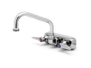 t&s brass b1116 workboard faucet with wall mount, 4inch centers, 8inch swing nozzle and lever handles