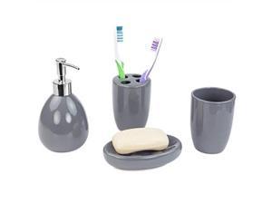 home basics accessory grey 4pc bath set,