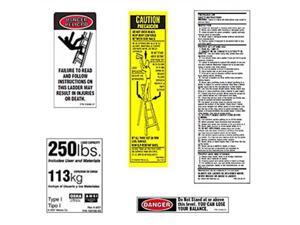 werner 250 lb fiberglass step ladder label kits pack of 6