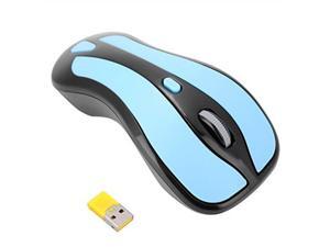 zerone 2in 1 gyration air mouse, mini 2.4g gyro wireless mouse maximum 1600 dpi optical mice with usb nano receiver for pc laptop smart tv/boxblue+black