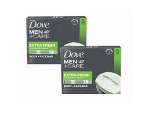 2 pack dove men + care body and face bar, extra fresh, 4 ounce, 8 count 2 pack dove men + care body and face bar, extra fresh, 4 ounce, 8 count