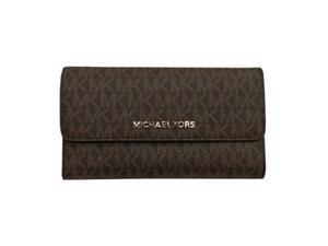 michael kors jet set travel large trifold small signature pvc wallet brown acorn michael kors jet set travel large trifold small signature pvc wallet brown acorn