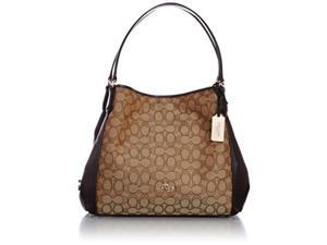 coach womens signature edie 31 shoulder bag li/khaki/brown shoulder bag coach womens signature edie 31 shoulder bag li/khaki/brown shoulder bag