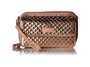vera bradley iconic rfid all in one crossbody, foiled cotton, rose gold shimmer vera bradley iconic rfid all in one crossbody, foiled cotton, rose gold shimmer