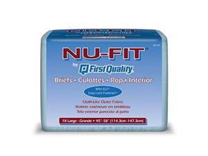 first quality nufit adult briefs, large, 45"  58", 18count
