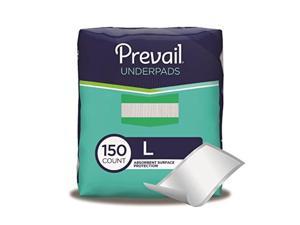prevail fluff incontinence underpads, large, 150 count packaging may vary