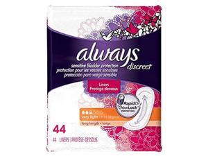 always discreet bladder protection very light, 44 liners, pack of 2. always discreet bladder protection very light, 44 liners, pack of 2.