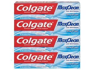 colgate maxclean foaming toothpaste with whitening, mint  6 ounce 4 count