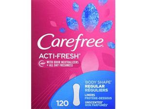 carefree actifresh panty liners, soft and flexible feminine care protection, regular, 120 count