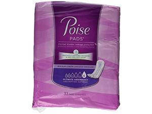 poise pads, regular length, ultimate absorbency 33 pads pack of 4