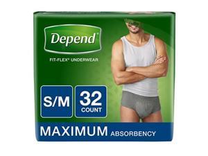 depend for men incontinence underwear, maximum absorbency, small/medium, 32count