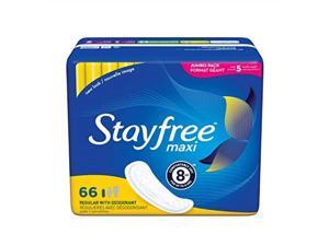stayfree maxi regular pads for women, wingless, reliable protection and absorbency of feminine periods, scented, 66 count stayfree maxi regular pads for women, wingless, reliable protection and absorbency of feminine periods, scented, 66 count