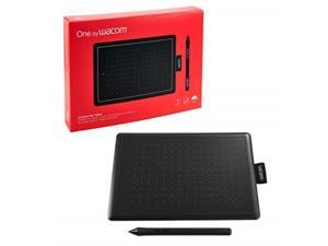 one by wacom graphic drawing tablet for beginners, small black & red, compatible with windows and mac