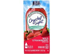 crystal light on the go wild strawberry with caffeine drink mix, 10packet box pack of 12 crystal light on the go wild strawberry with caffeine drink mix, 10packet box pack of 12