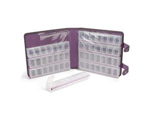 craft mates lockables 56 double extra large 2 xl compartment ultrasuede large organizer case purple