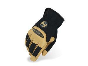 heritage stable work gloves, size 8, black/tan heritage stable work gloves, size 8, black/tan