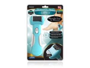 personal pedi duo by esplee powerful electric foot file and callus remover with diamond particles for dry, cracked, dead skin on your heels and feet.  turquoise  as seen on tv