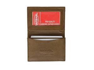 Genuine Leather Expandable Credit Card ID Business Card Holder Wallet Dark Brown