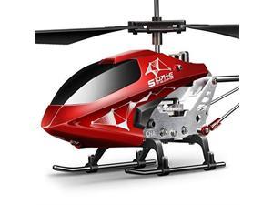 remote control helicopter, s107h aircraft with altitude hold, one key take off/landing, 3.5 channel, gyro stabilizer and high &low speed, led light for indoor to fly for kids and beginnersred
