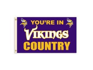 nfl minnesota vikings 3by5 foot "in country" flag nfl minnesota vikings 3by5 foot "in country" flag