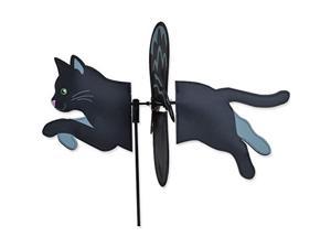 19" black cat petite garden stake wind spinner by premier kites & designs