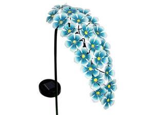 exhart hanging turquoise hydrangea yard stake w/solar garden flower lights, 24 led flower lights metal stake, outdoor decor for garden, patio & front porch, 11" l x 5" w x 28" h exhart hanging turquoise hydrangea yard stake w/solar garden flower lights, 24 led flower lights metal stake, outdoor decor for garden, patio & front porch, 11" l x 5" w x 28" h