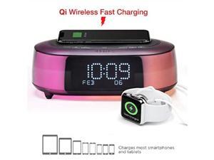 ihome ibtw281 alarm clock radio wake to light bluetooth speaker with color changing and wireless qi fast charging builtin dual alarm digital clock with dimmer, snooze, battery backup and usb charging ihome ibtw281 alarm clock radio wake to light bluetooth speaker with color changing and wireless qi fast charging builtin dual alarm digital clock with dimmer, snooze, battery backup and usb charging