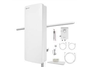 antop hdtv antenna with smart boost system,indoor/outdoor multidirectional, 85 mile range,uhf/vhf range enhanced, support 4k 1080p channels & all older tv's for outdoor antop hdtv antenna with smart boost system,indoor/outdoor multidirectional, 85 mile range,uhf/vhf range enhanced, support 4k 1080p channels & all older tv's for outdoor