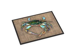 caroline's treasures 8731jmat crab indoor or outdoor doormat, 24" x 36", multicolor