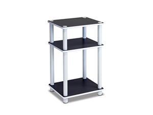 furinno just 3tier end table, 1pack, white/white