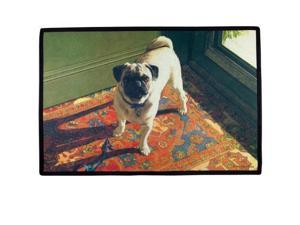 fiddler's elbow decorative pet floormat  pug subtle hint  canine dog mat