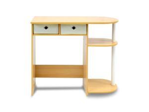 furinno go green home laptop notebook computer desk/table, with 2 bin drawers, beech/ivory/white furinno go green home laptop notebook computer desk/table, with 2 bin drawers, beech/ivory/white