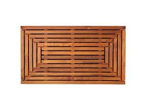 bare decor giza shower, spa, door mat in solid teak wood and oiled finish 35.5" x 19.75"